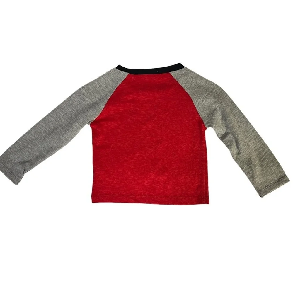 Converse Chuck Taylor Raglan Shirt Toddler 18M Red Gray Long Sleeve Graphic Logo